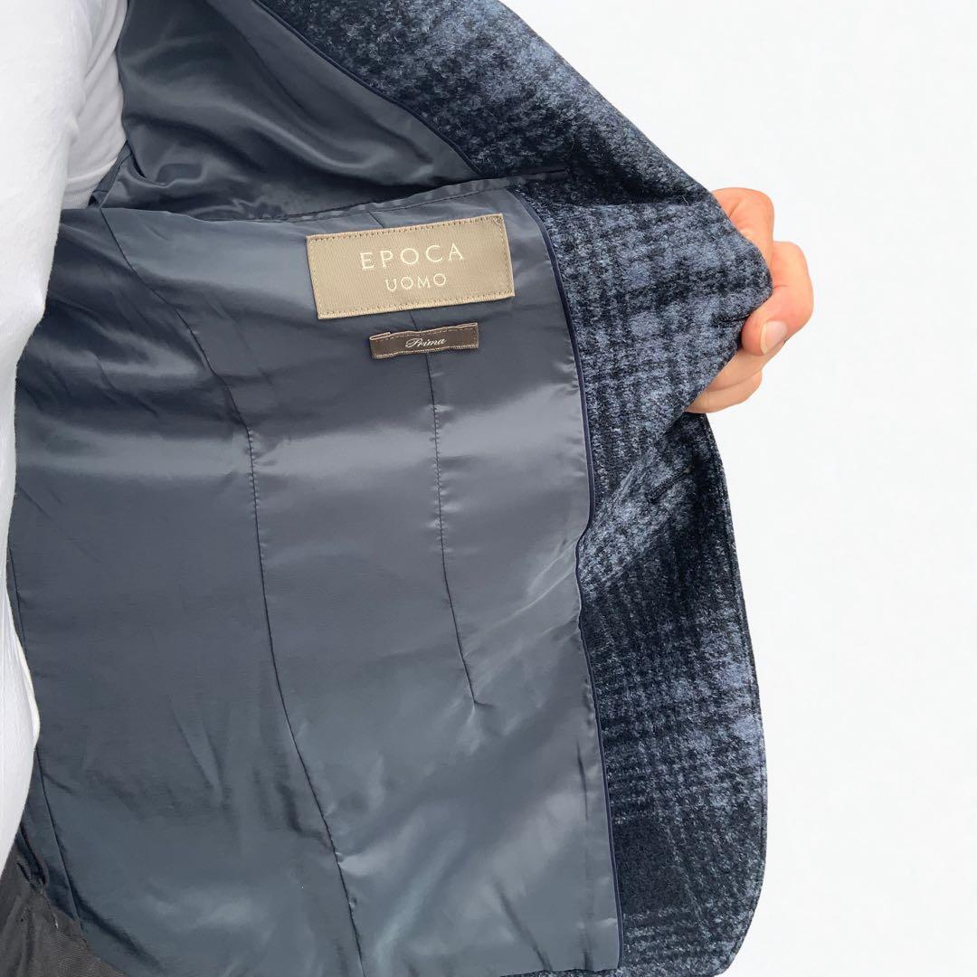 新品タグ付き エポカウォモプリマ チェック柄 アンコンジャケット50