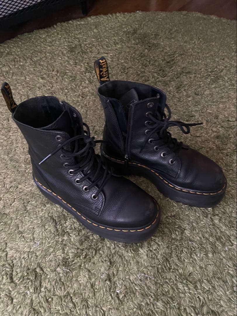 Dr. Martens ブラックハイカットブーツ厚底 24 cm 38EU