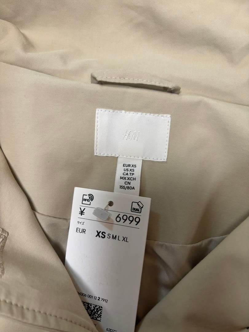 ②完売  トレンチスタイルジャケット トレンチコート ベージュ XS S