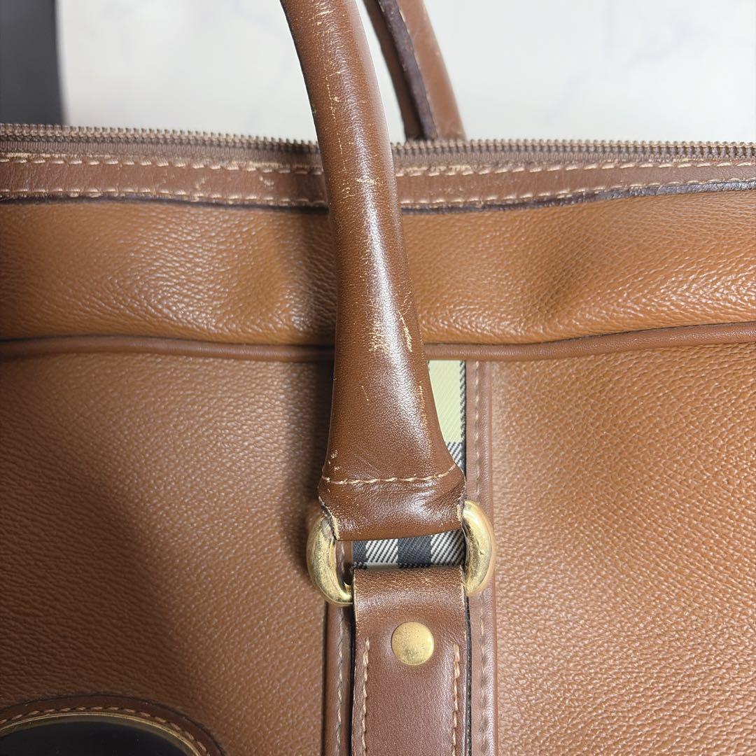 希少✨️BURBERRY ボストンバッグ 2way レザー ブラウン ノバチェック
