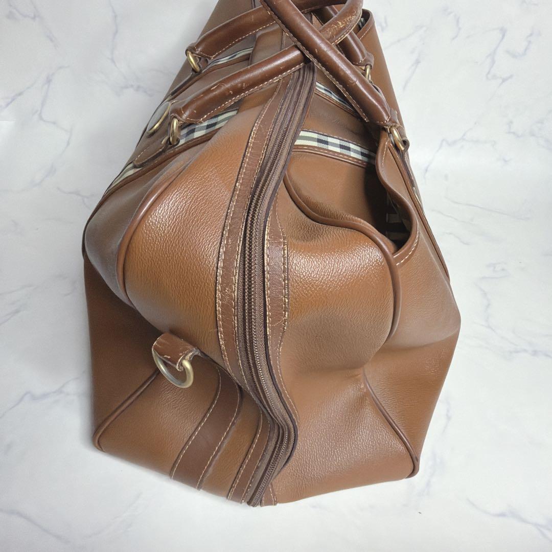 希少✨️BURBERRY ボストンバッグ 2way レザー ブラウン ノバチェック