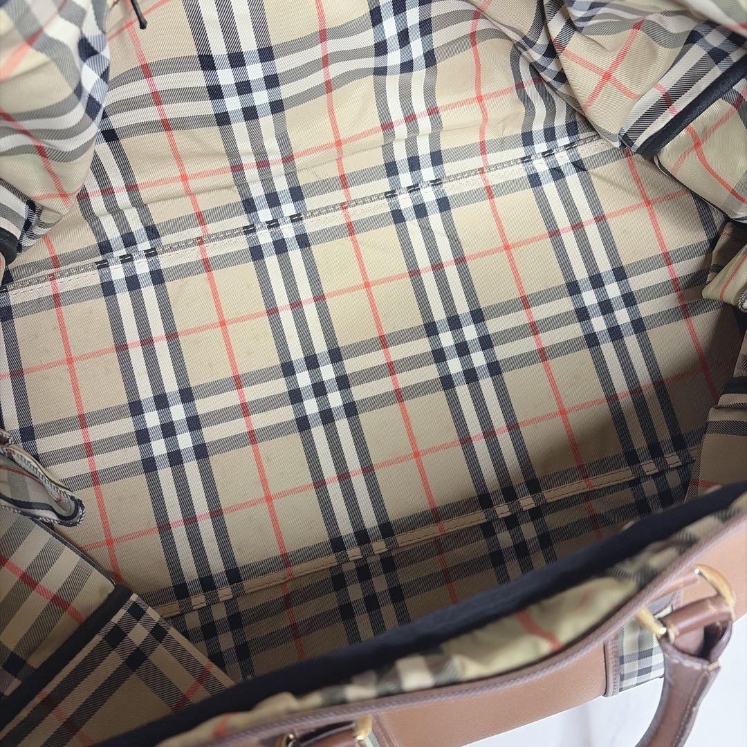 希少✨️BURBERRY ボストンバッグ 2way レザー ブラウン ノバチェック