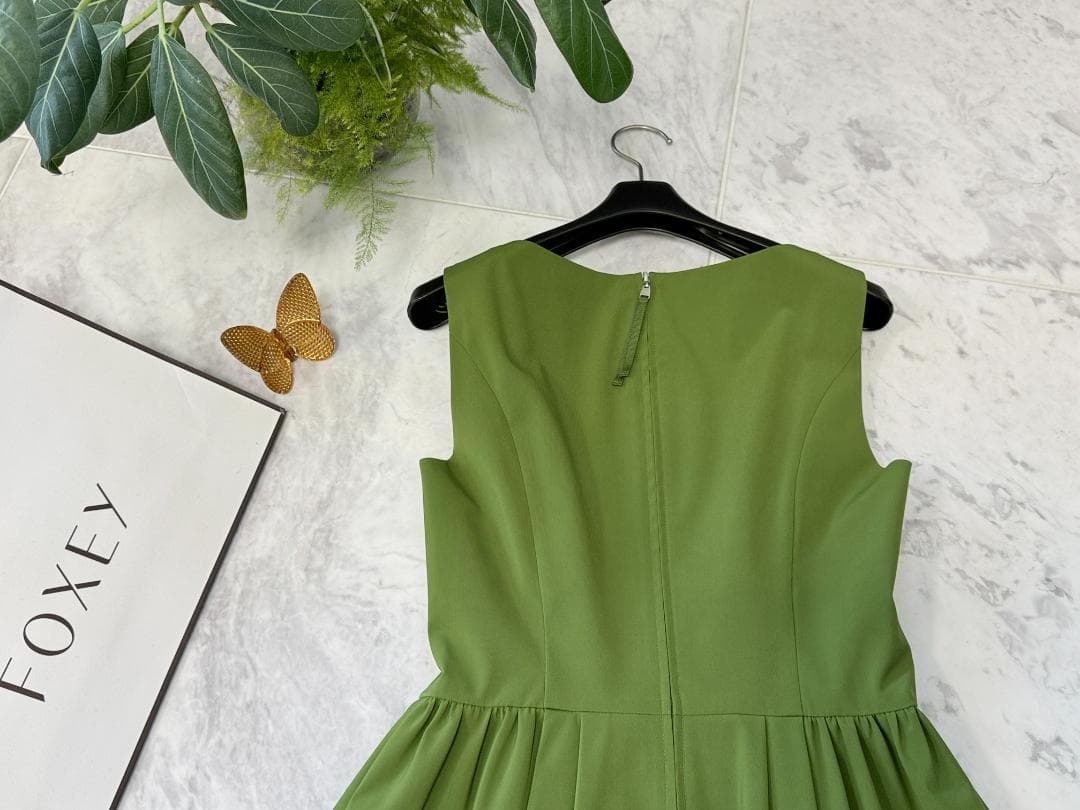 たか★FOXEY /フォクシー ドレス 38 ウォータープルーフストレッチ