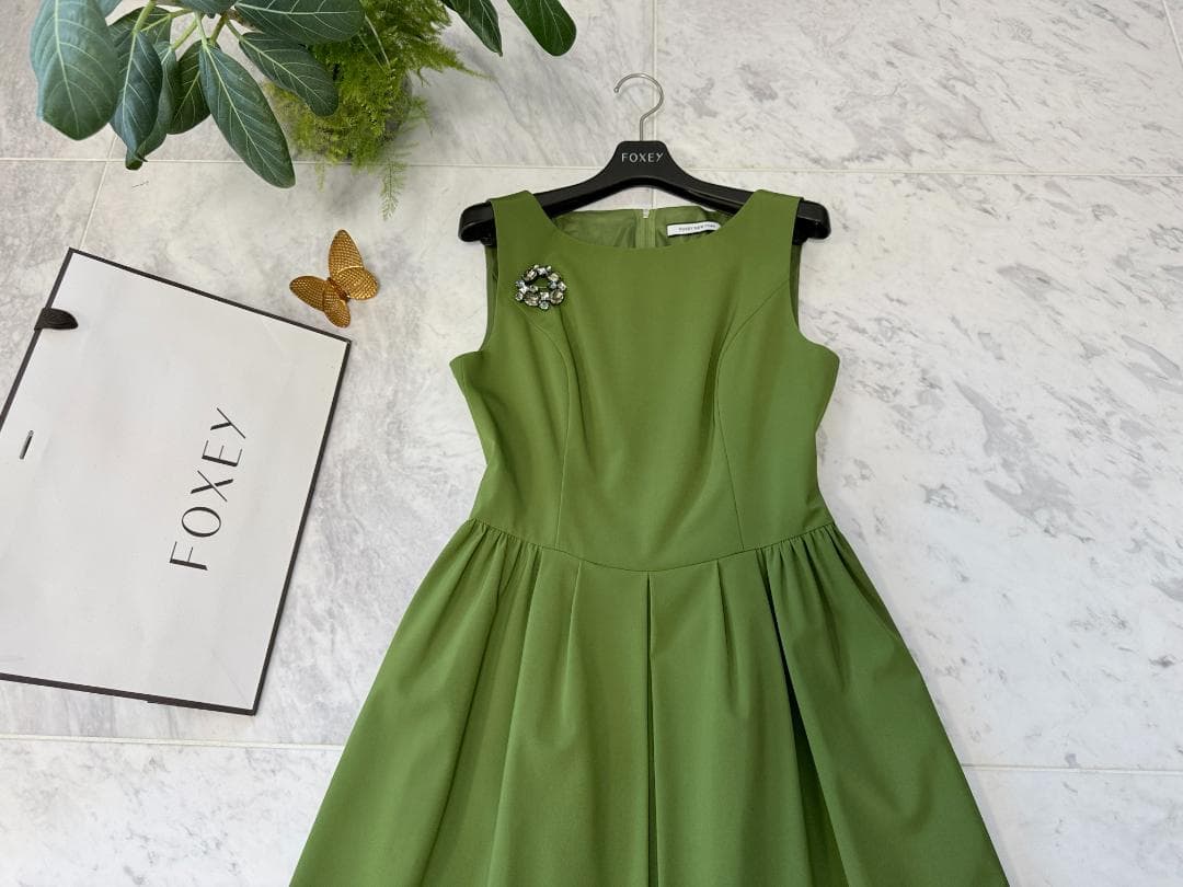 たか★FOXEY /フォクシー ドレス 38 ウォータープルーフストレッチ