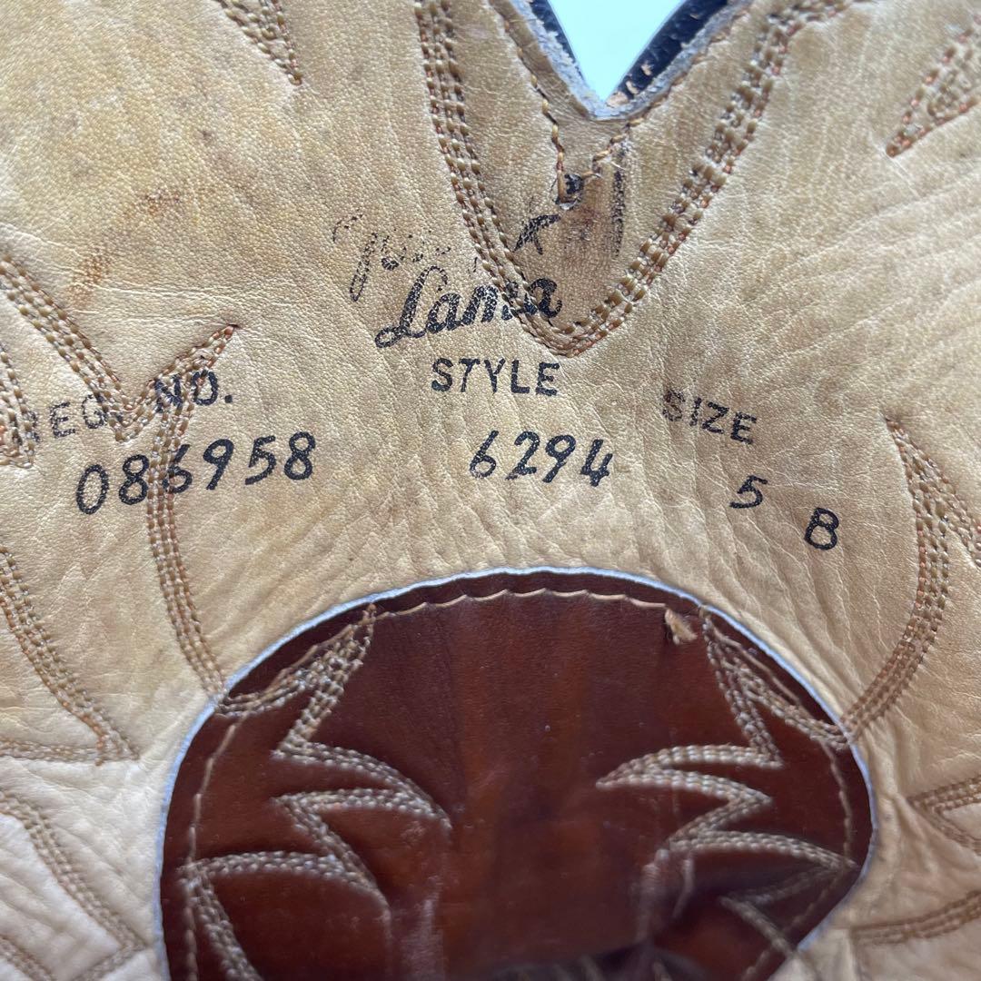 美品　 Tony Lama ウエスタンブーツ ロングブーツ 刺繍 ブラウン 5B