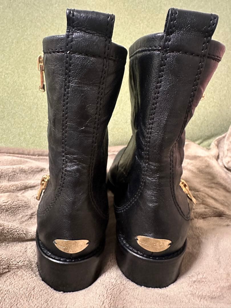 JIMMY CHOO 黒 レザー ブーツ 35 新品 レア 22cm