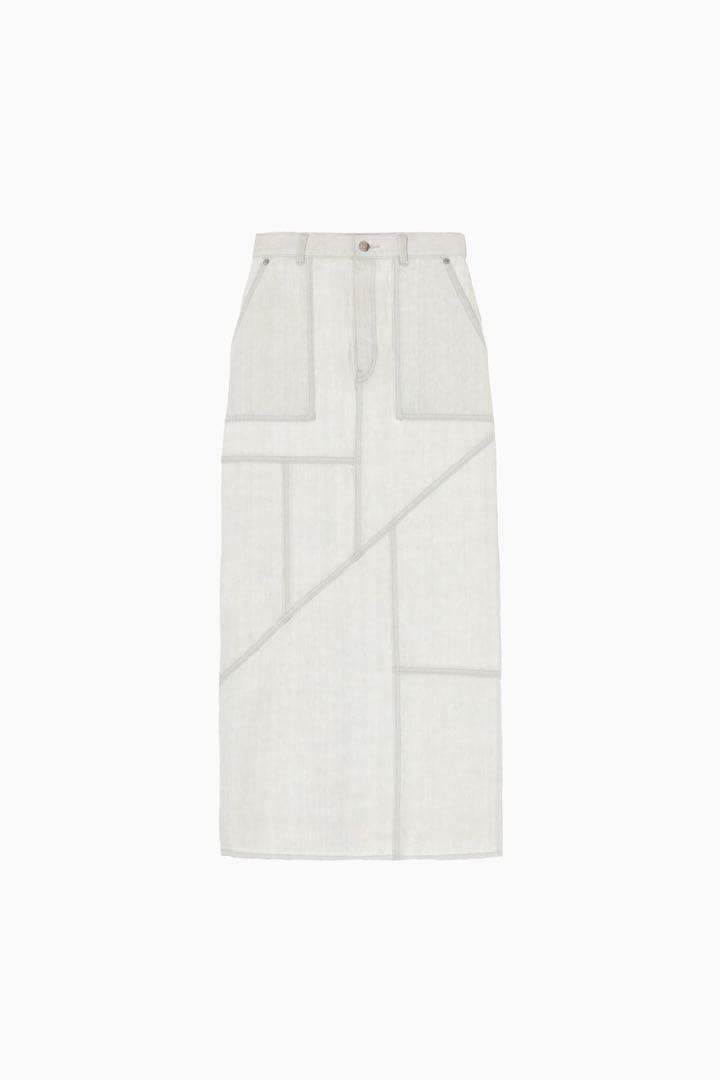 Hella patchwork pencil skirt【light blue】