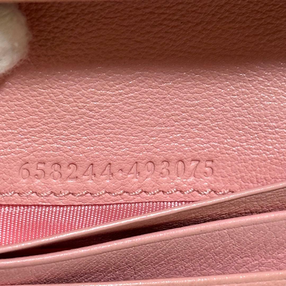 ✨現行 良品✨ GUCCI グッチ マーモント バンブー 三つ折り財布 ピンク
