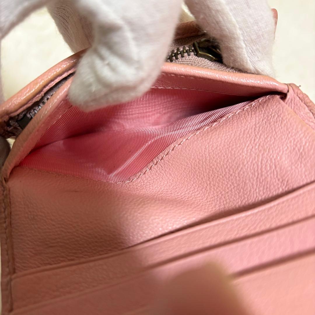 ✨現行 良品✨ GUCCI グッチ マーモント バンブー 三つ折り財布 ピンク