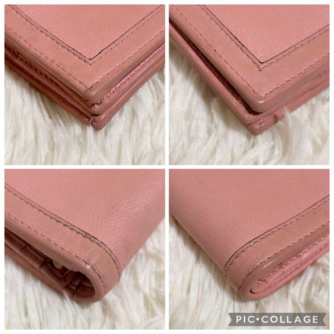 ✨現行 良品✨ GUCCI グッチ マーモント バンブー 三つ折り財布 ピンク