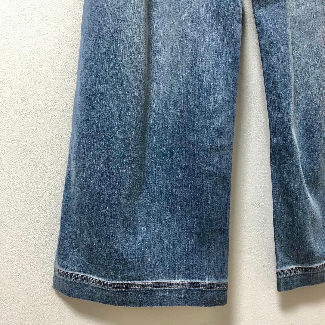 YU　 美品 Stola. ストラ セミワイドデニムパンツ ライトブルー系