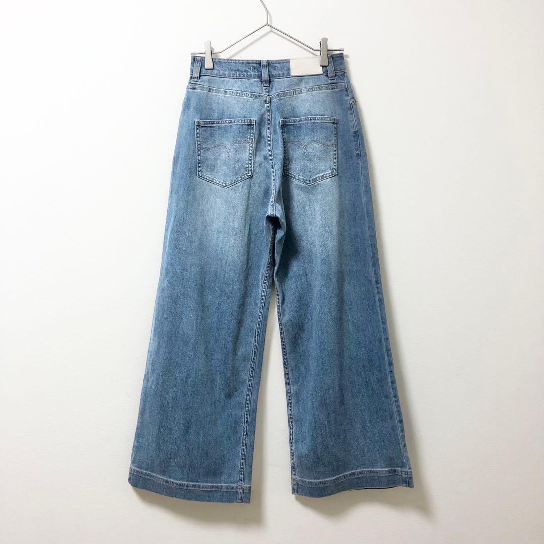 YU　 美品 Stola. ストラ セミワイドデニムパンツ ライトブルー系