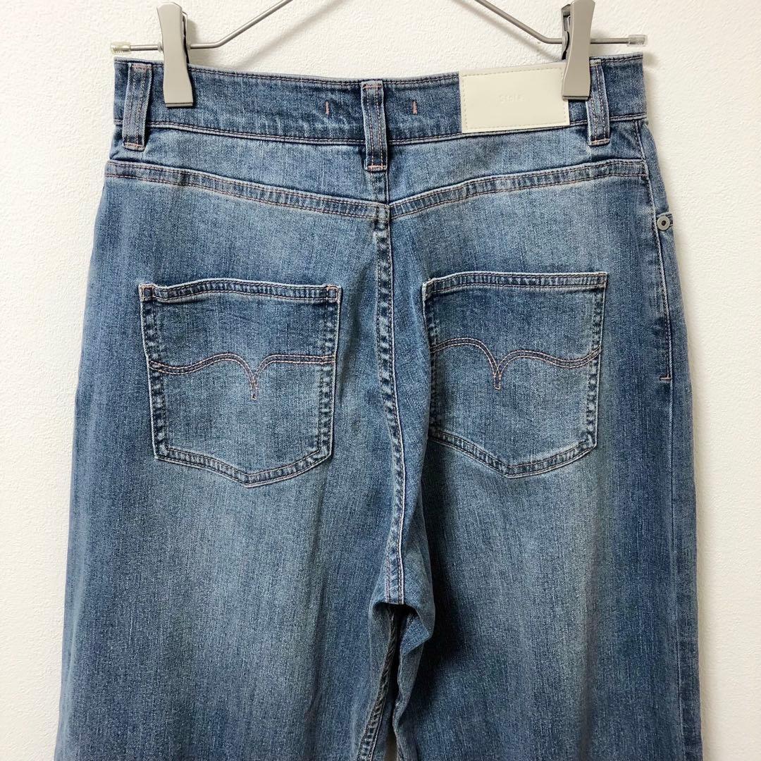 YU　 美品 Stola. ストラ セミワイドデニムパンツ ライトブルー系