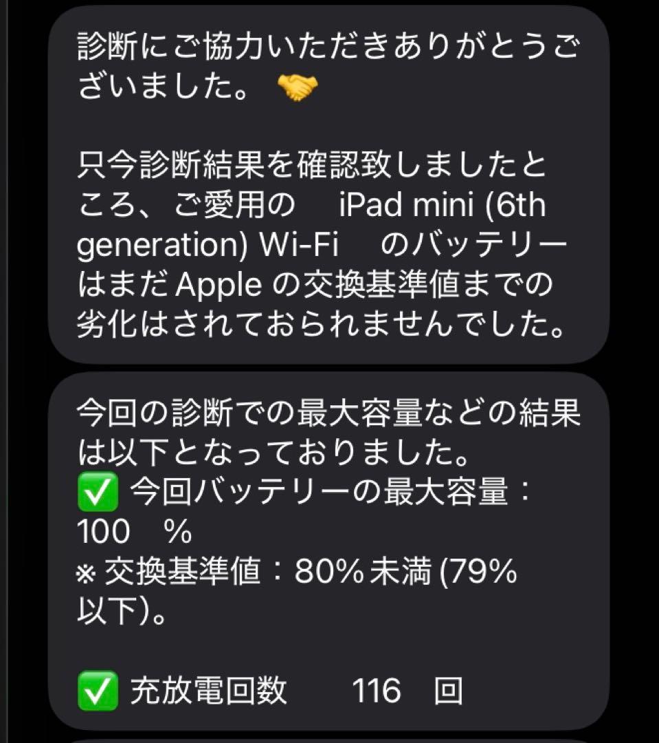 【バッテリー容量100%】iPad mini 第6世代 64GB スペースグレイ
