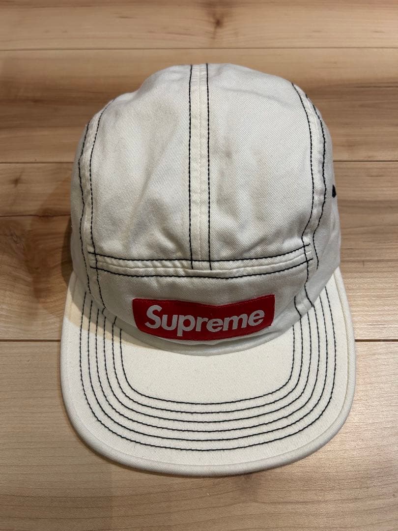 Supreme ホワイト キャップ ロゴ入り