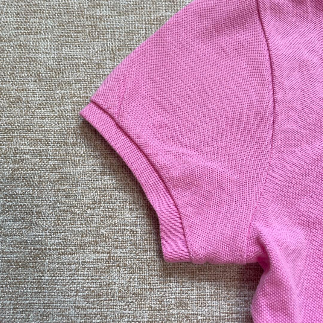 ポロラルフローレン レディース ピンク×ライトブルー ビッグポニー ポロシャツ