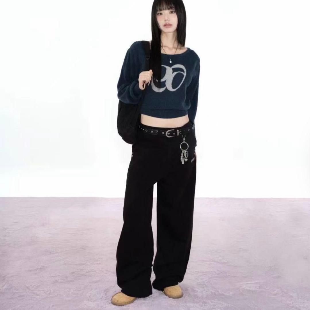 【新品】 as''on デニムパンツ S ASON 韓国 ブラック デニム