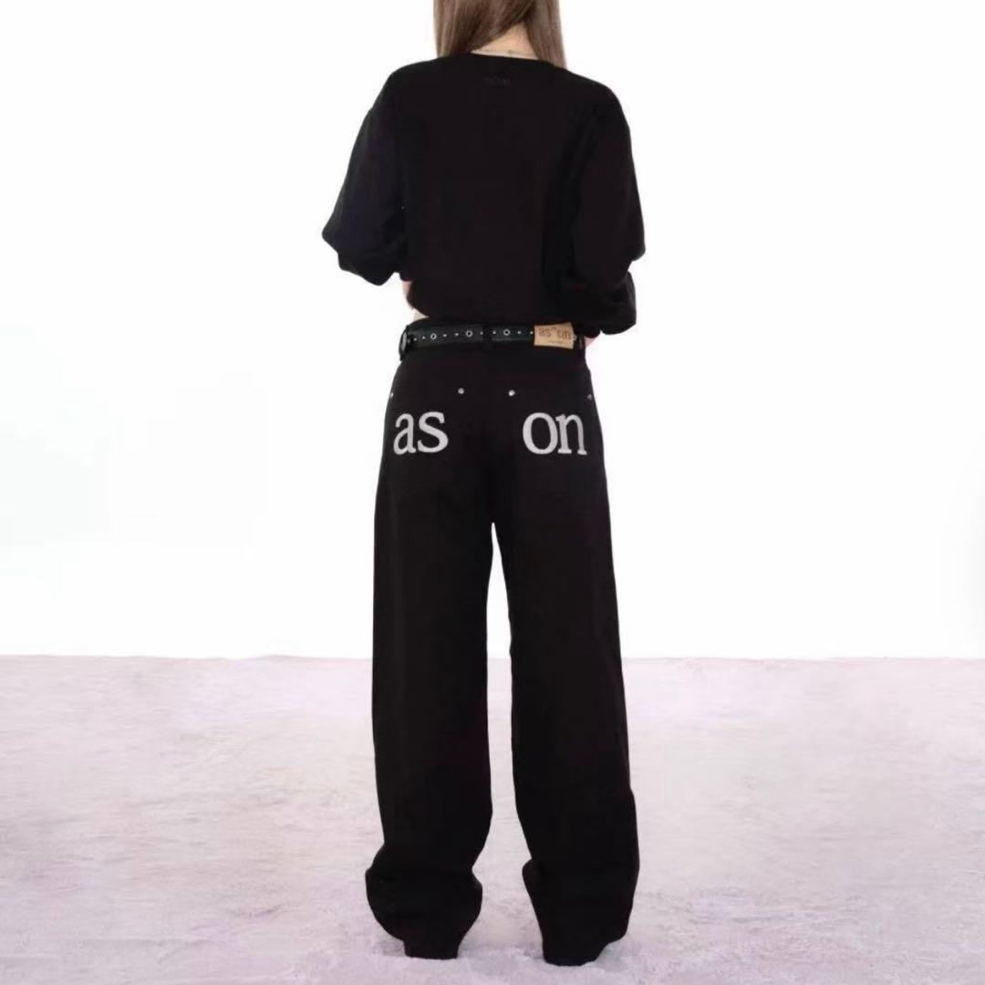 【新品】 as''on デニムパンツ S ASON 韓国 ブラック デニム
