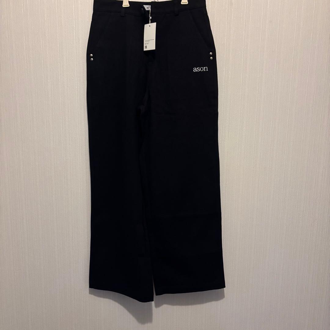 【新品】 as''on デニムパンツ S ASON 韓国 ブラック デニム