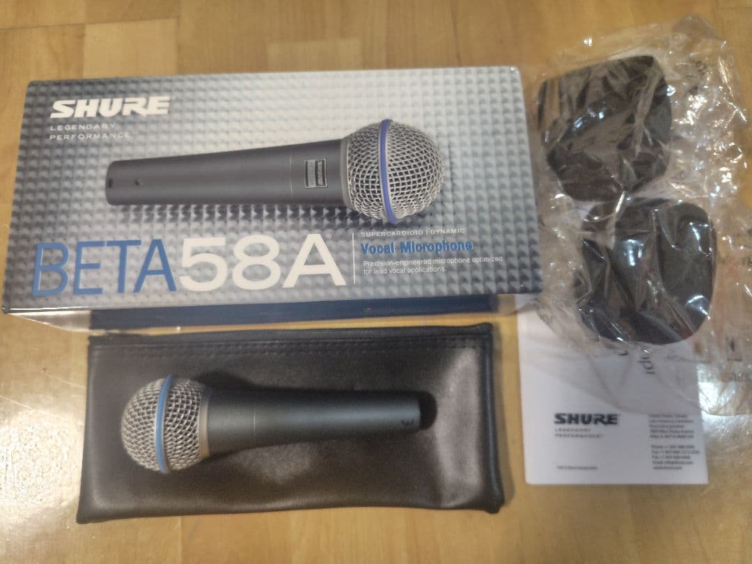 SHURE BETA58A ダイナミックマイク ヘッドスポンジ付き