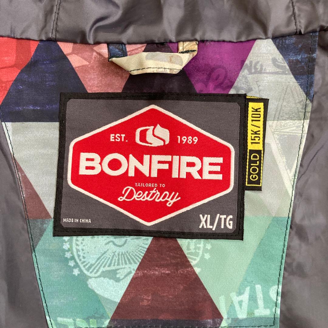 【美品】ボンファイア BONFIRE スノボジャケット スノボ XLメンズ 緑