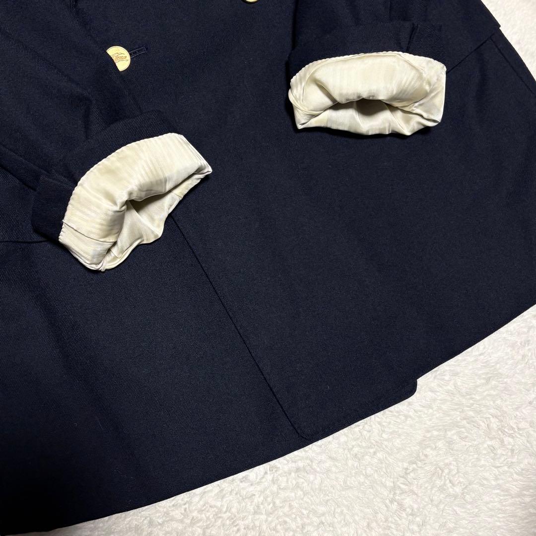 Burberry バーバリー テーラードジャケット 金ボタン 紺ブレ ダブル