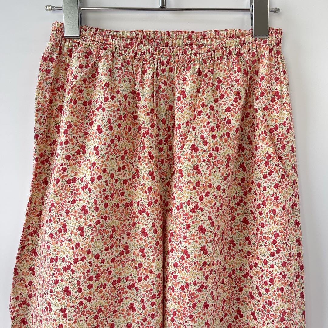 LIBERTY リバティ パジャマ上下 春夏秋 花柄切り替えデザイン ノーカラー