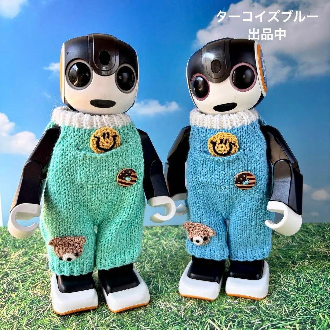 baramonロボホン　春夏ニットロンパース　くま耳帽子　ターコ＊エメ
