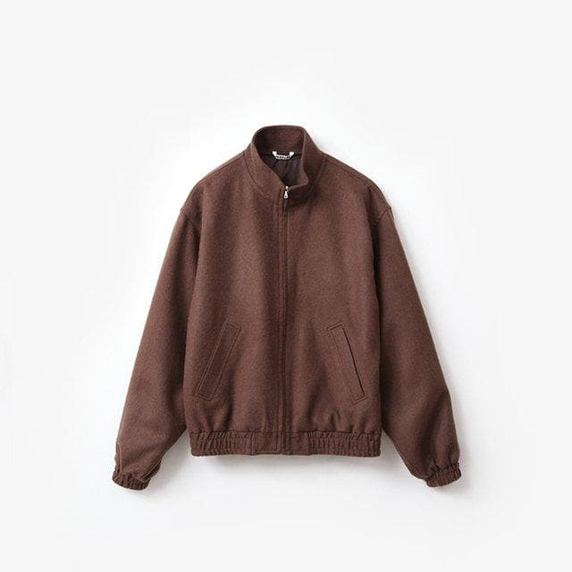 ジャケット・アウター AURALEE BABY CAMEL FLANNEL ZIP BLOUSON