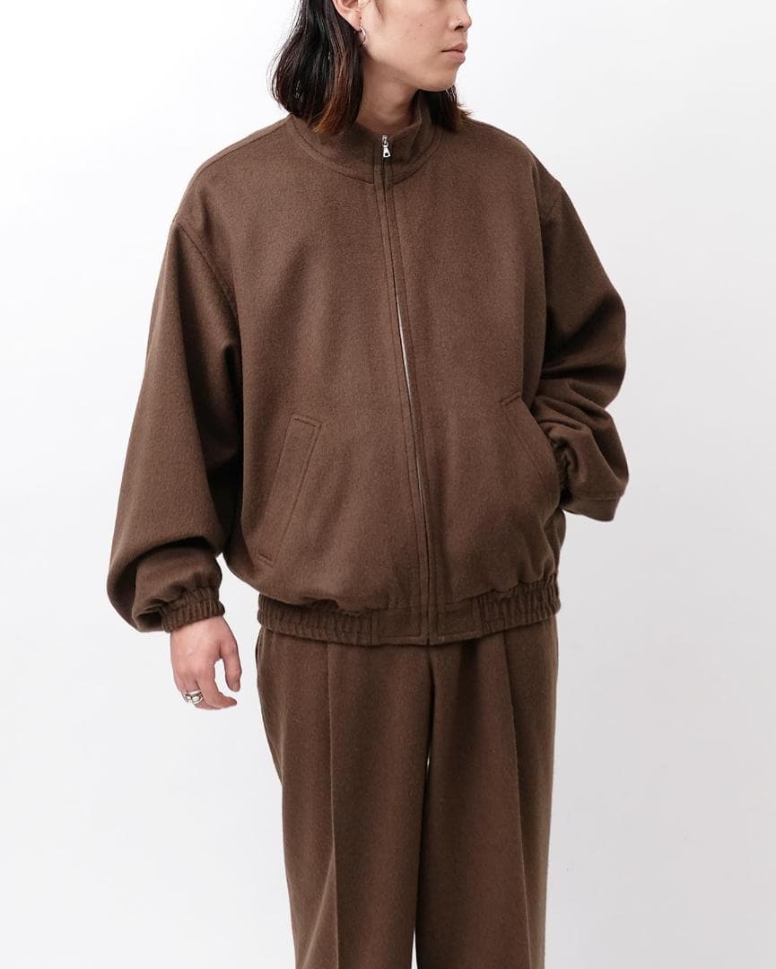 ジャケット・アウター AURALEE BABY CAMEL FLANNEL ZIP BLOUSON