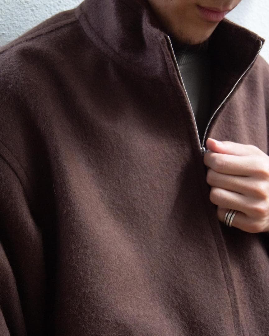 ジャケット・アウター AURALEE BABY CAMEL FLANNEL ZIP BLOUSON