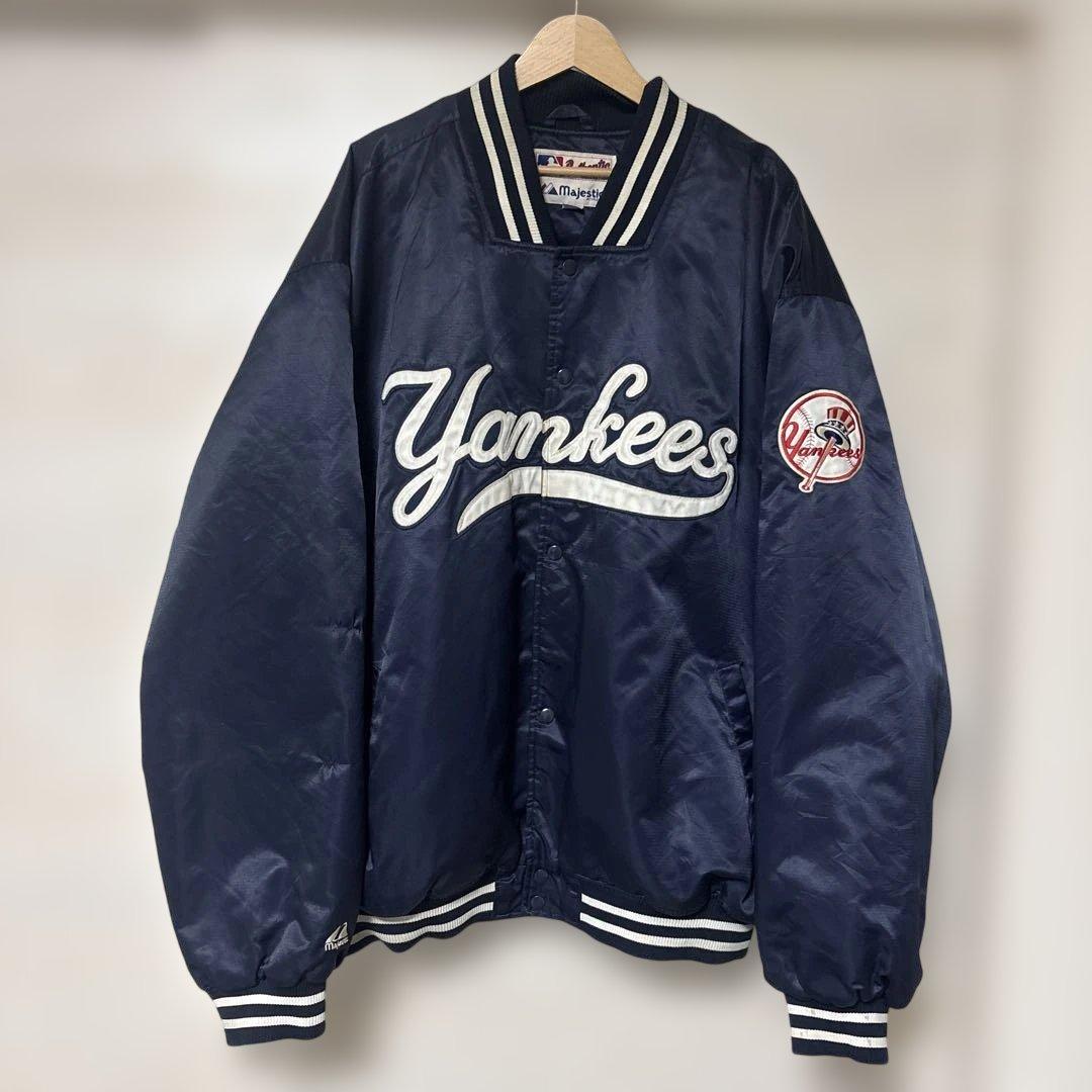 ZORN着用　90s ヤンキース ナイロンスタジャン 4XL ネイビー