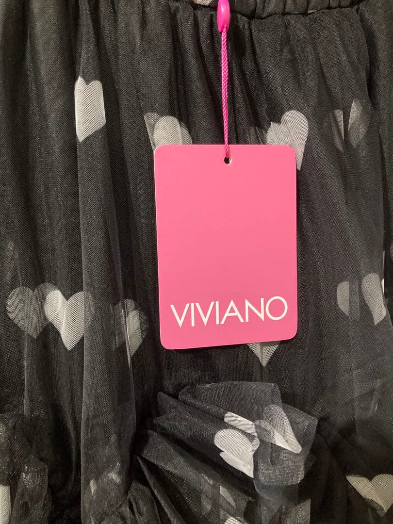 viviano ハート柄チュールフレアスカート