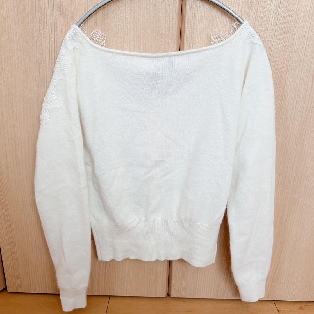 polaura レースフリルカーディガン　白　ポローラ　ホワイト　poláura