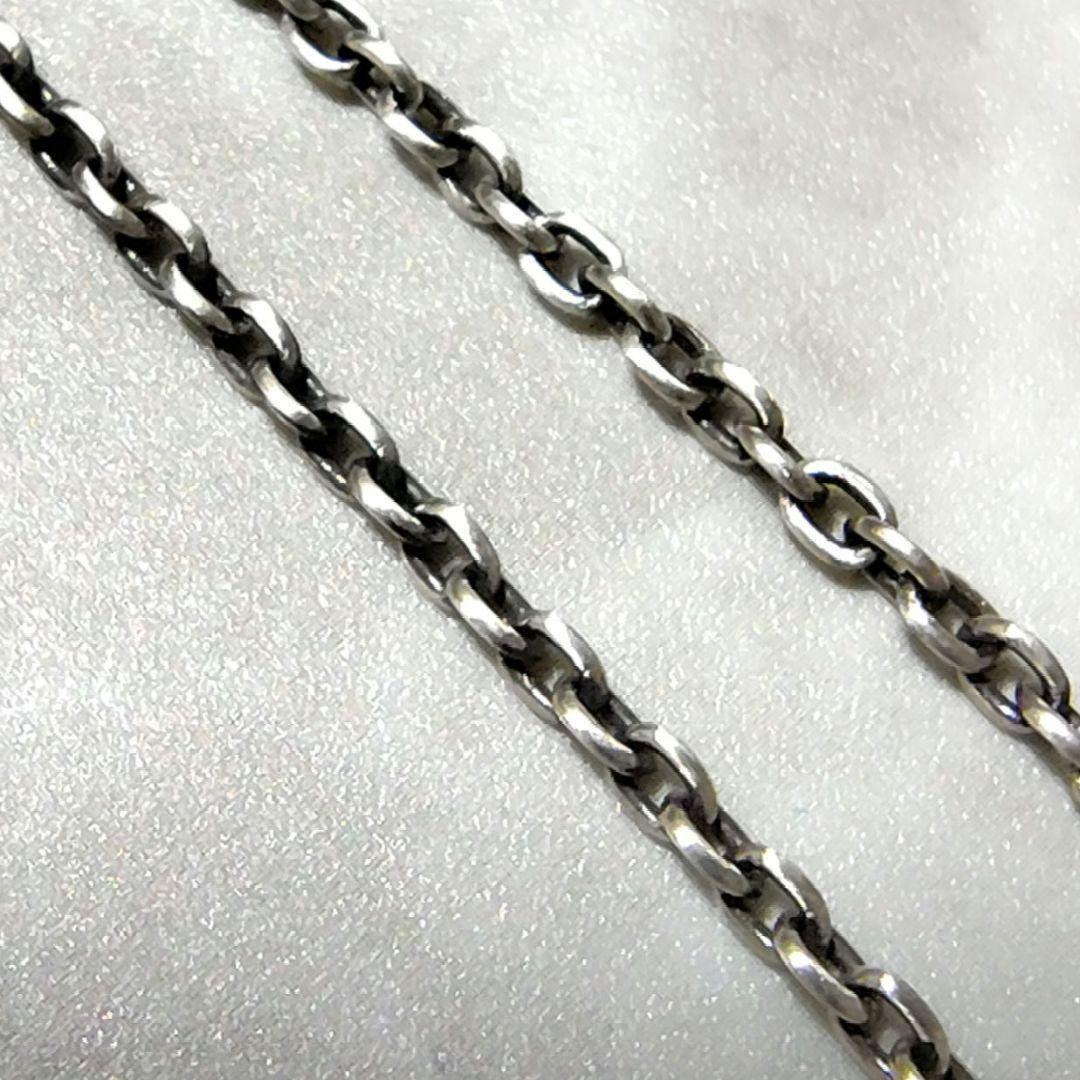 即日発送★本物silver925★あずき小豆 チェーン 50cm　燻