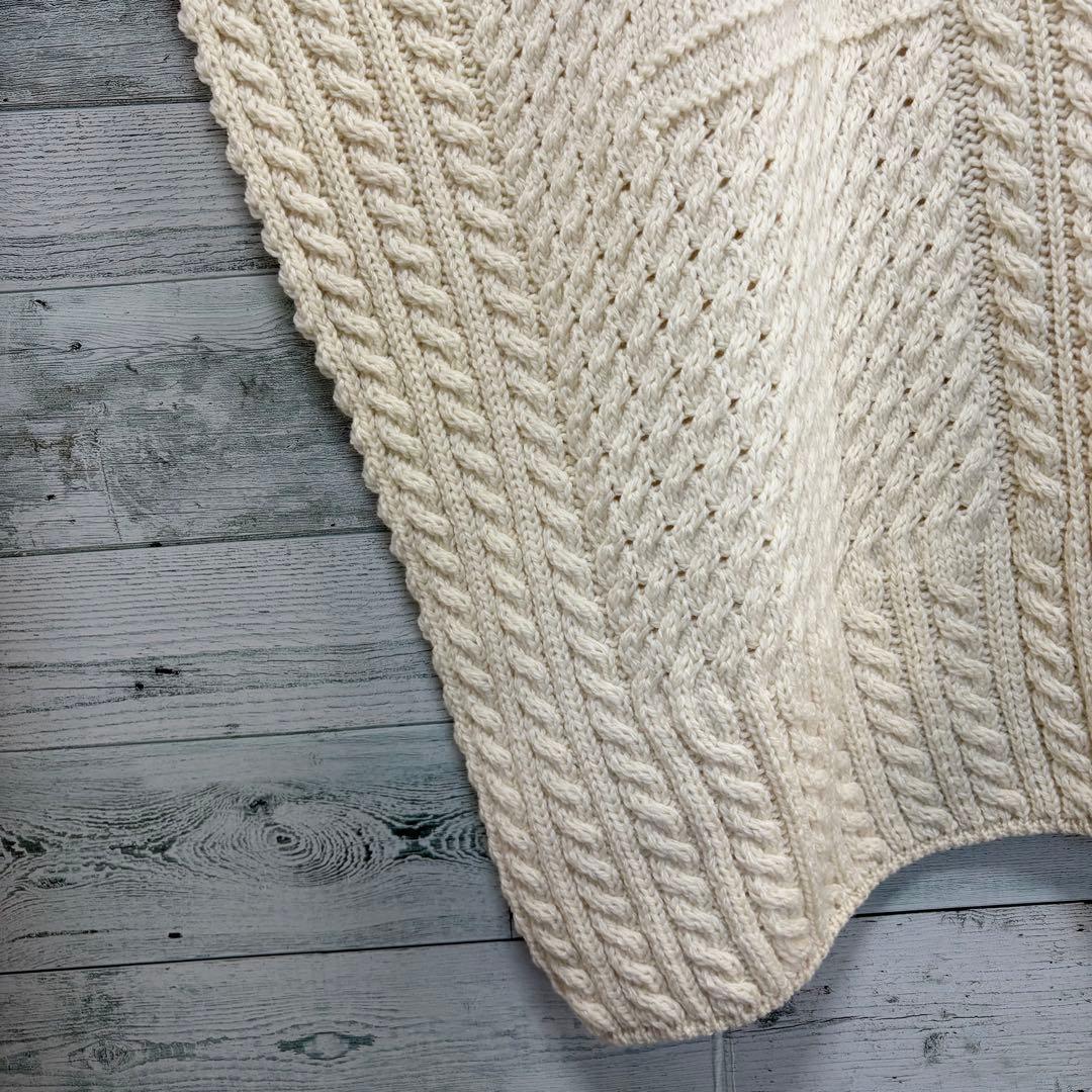 ☆未使用・タグ付☆aran WOOLLEN MILLS ニットポンチョ　ケーブル