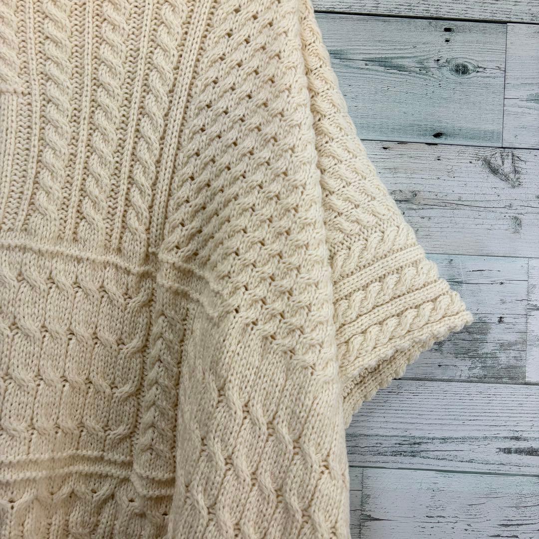 ☆未使用・タグ付☆aran WOOLLEN MILLS ニットポンチョ　ケーブル
