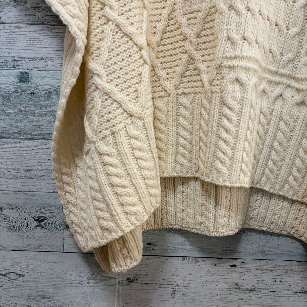 ☆未使用・タグ付☆aran WOOLLEN MILLS ニットポンチョ　ケーブル