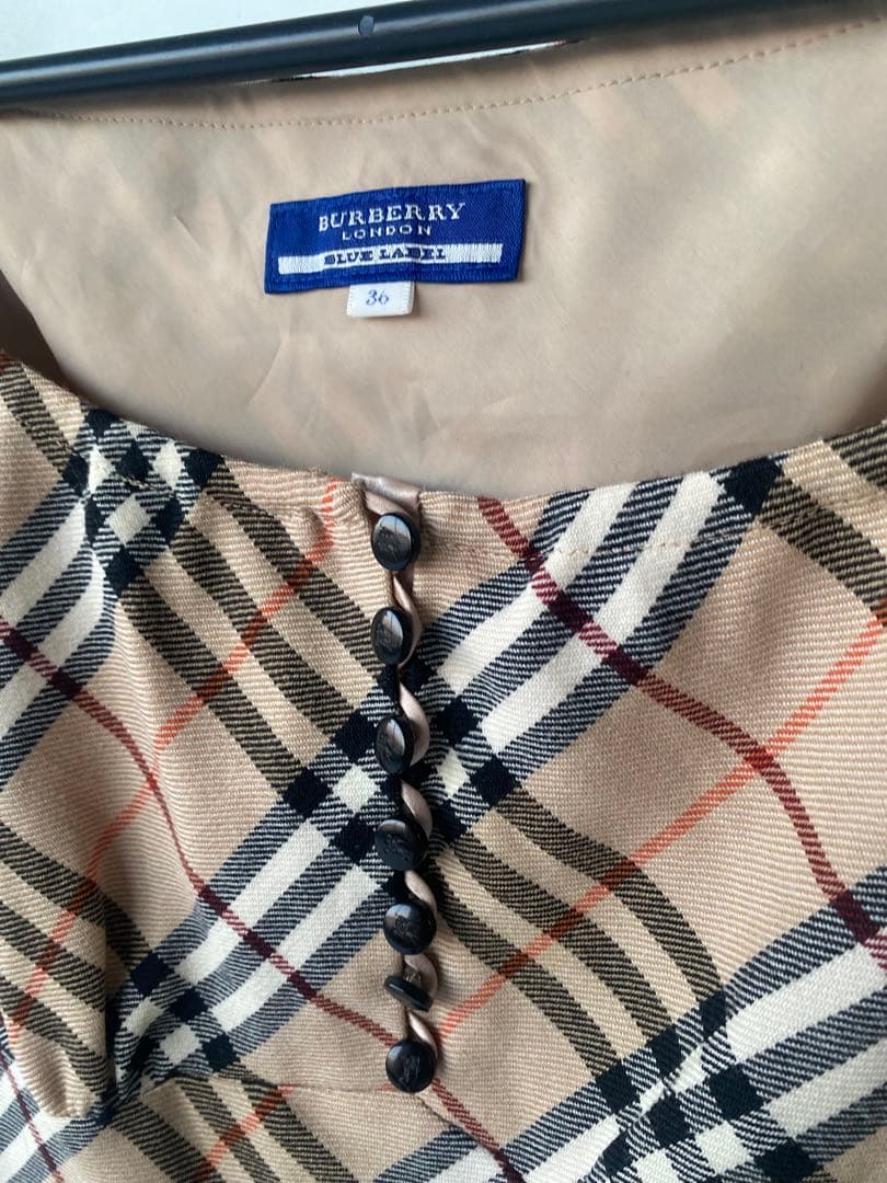Burberry バーバリーブルーレーベル ノバチェック上品ワンピ　定価5.8万