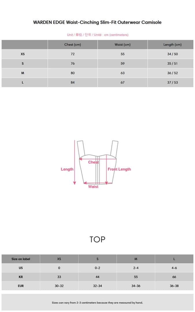 新品未着用タグ付き WARDEN EDGE PINKPARKS キャミソール