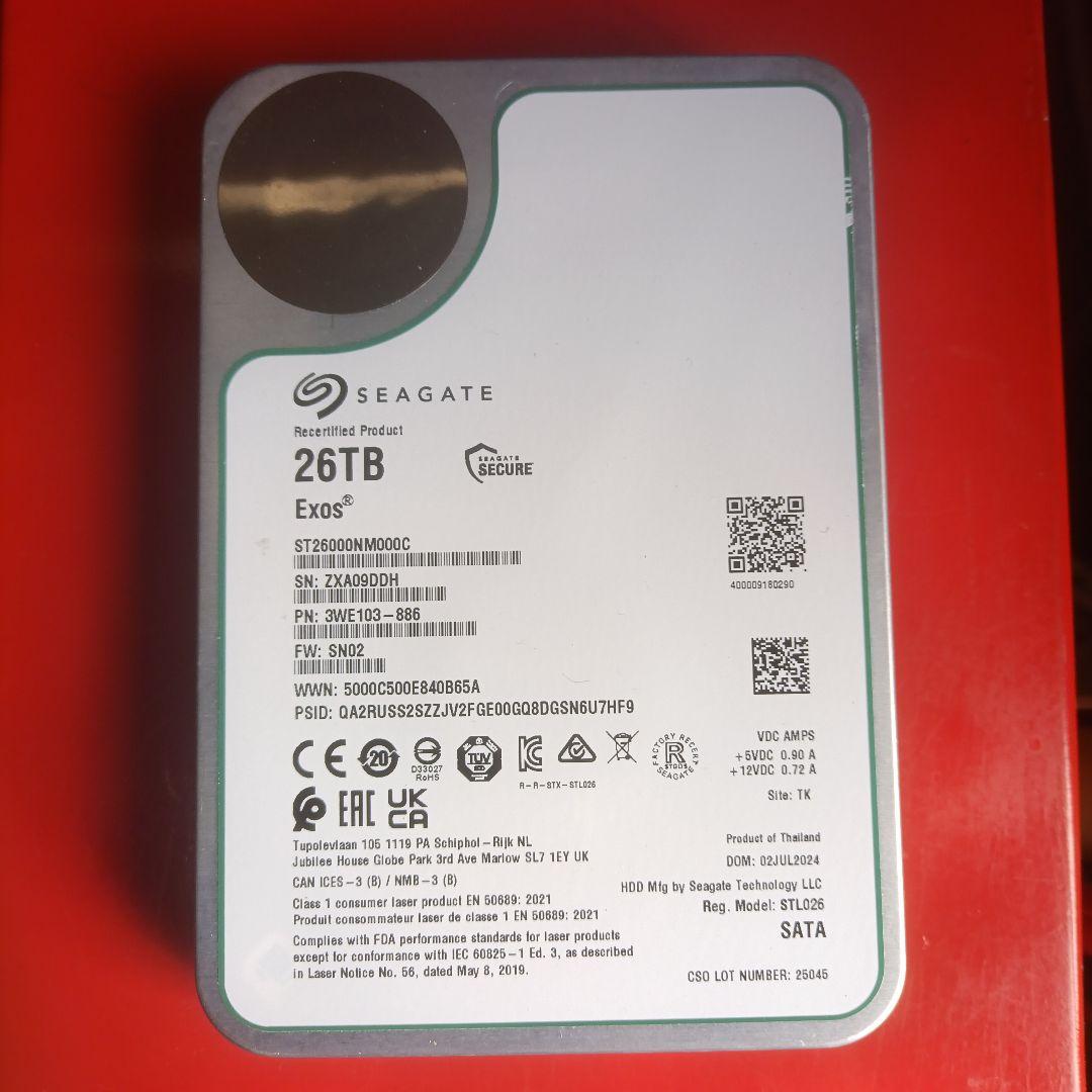 内蔵型ハードディスクドライブ Seagate 26T HDD