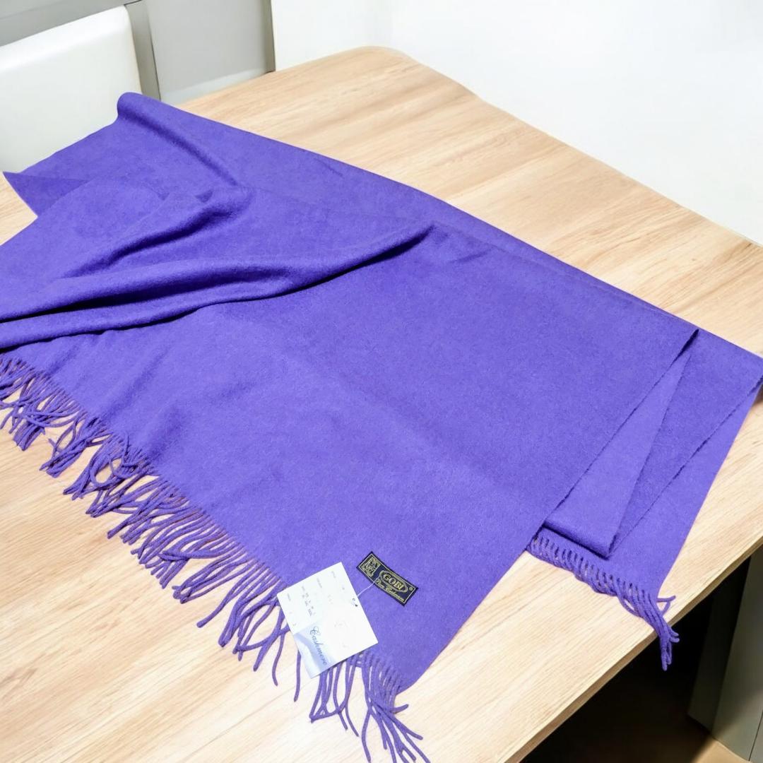 【新品・極上】GOBI カシミヤ100% 大判ストール パープル 125×200