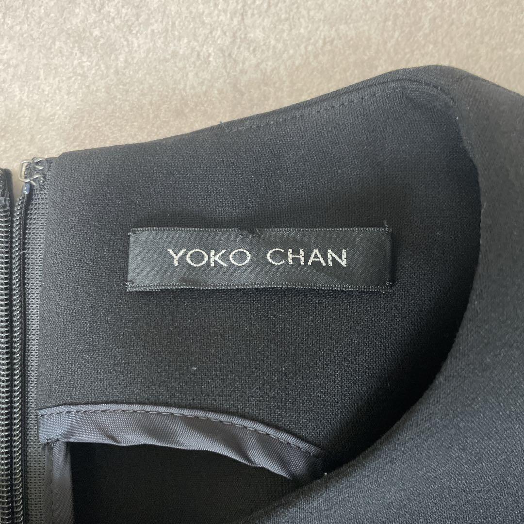 YOKO CHAN ヨーコチャン ウエストパール フレアワンピース 38 黒