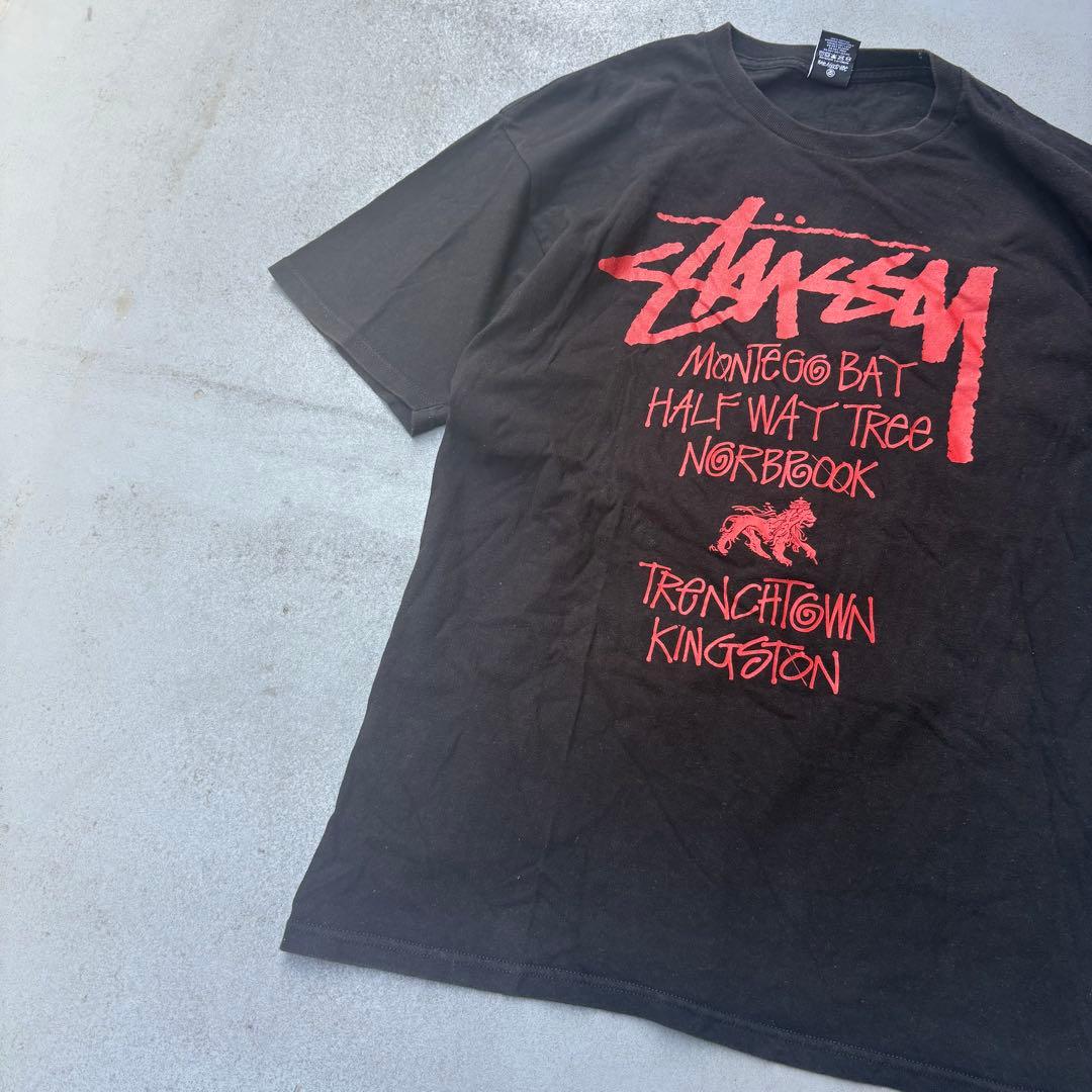 00s Old stussy ロゴ　半袖　tシャツ　カットソー　ツアーT ラスタ