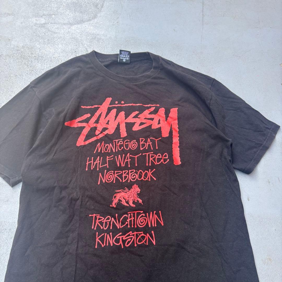 00s Old stussy ロゴ　半袖　tシャツ　カットソー　ツアーT ラスタ