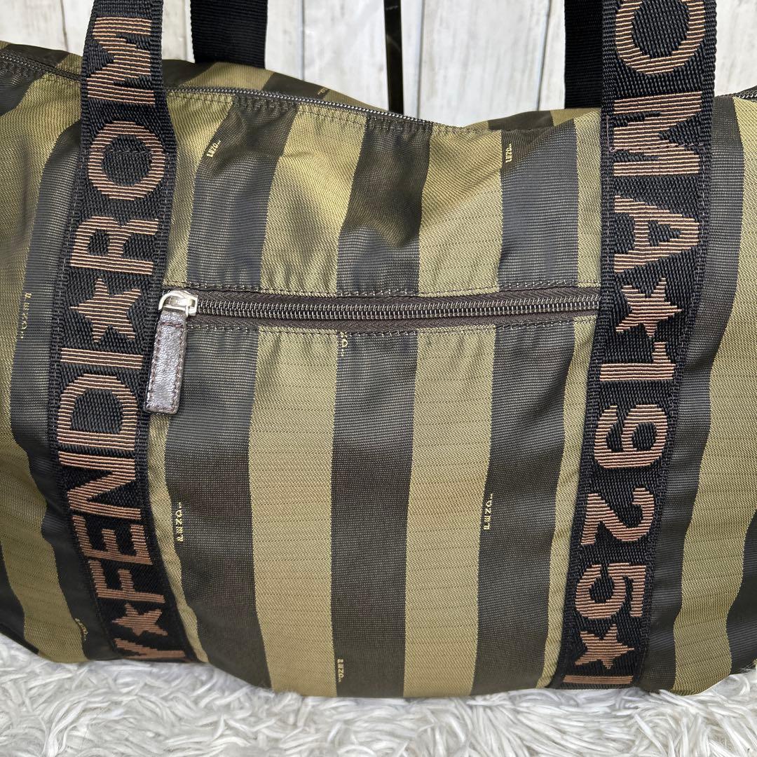 FENDI ペカン　トートバッグ　大容量　ナイロン　ロゴ　ボストンバッグ