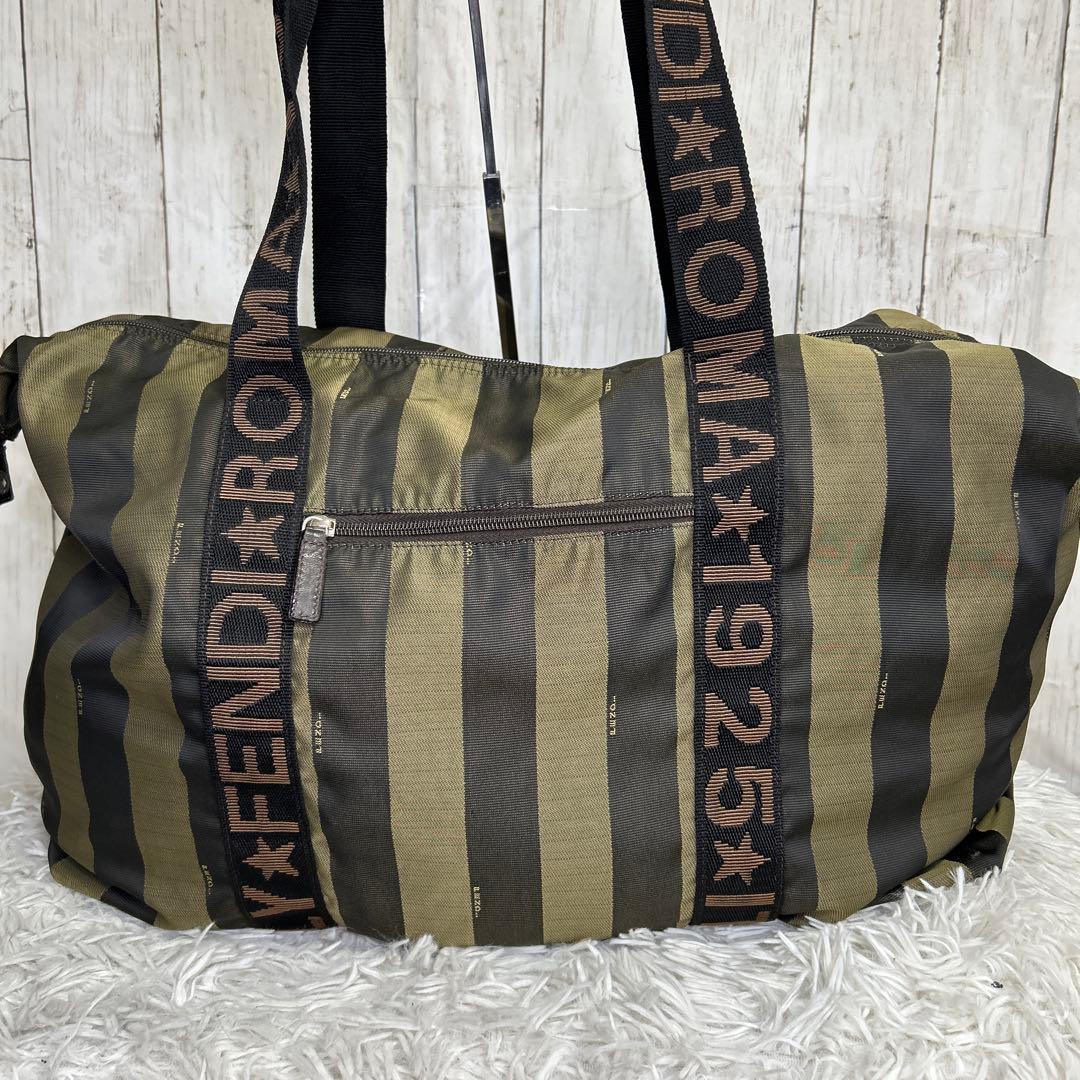 FENDI ペカン　トートバッグ　大容量　ナイロン　ロゴ　ボストンバッグ