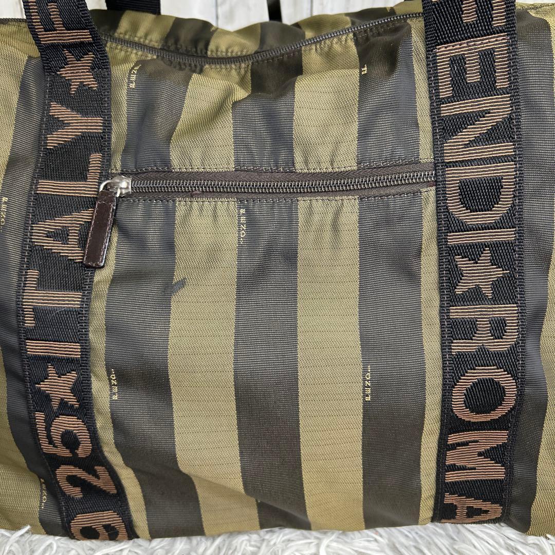 FENDI ペカン　トートバッグ　大容量　ナイロン　ロゴ　ボストンバッグ
