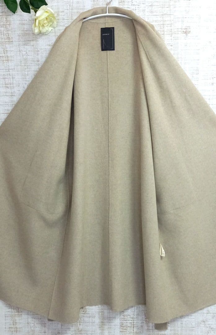 ☆新品同様☆ Noble super160 ショールカラー リバーコート 38