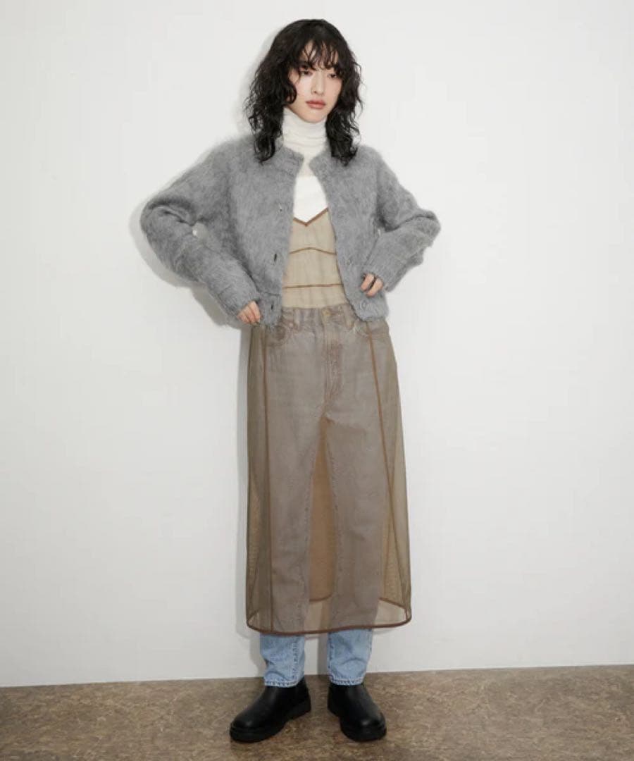 ADAM ET ROPE' FEMME シャギーカーディガン　アダムエロペ